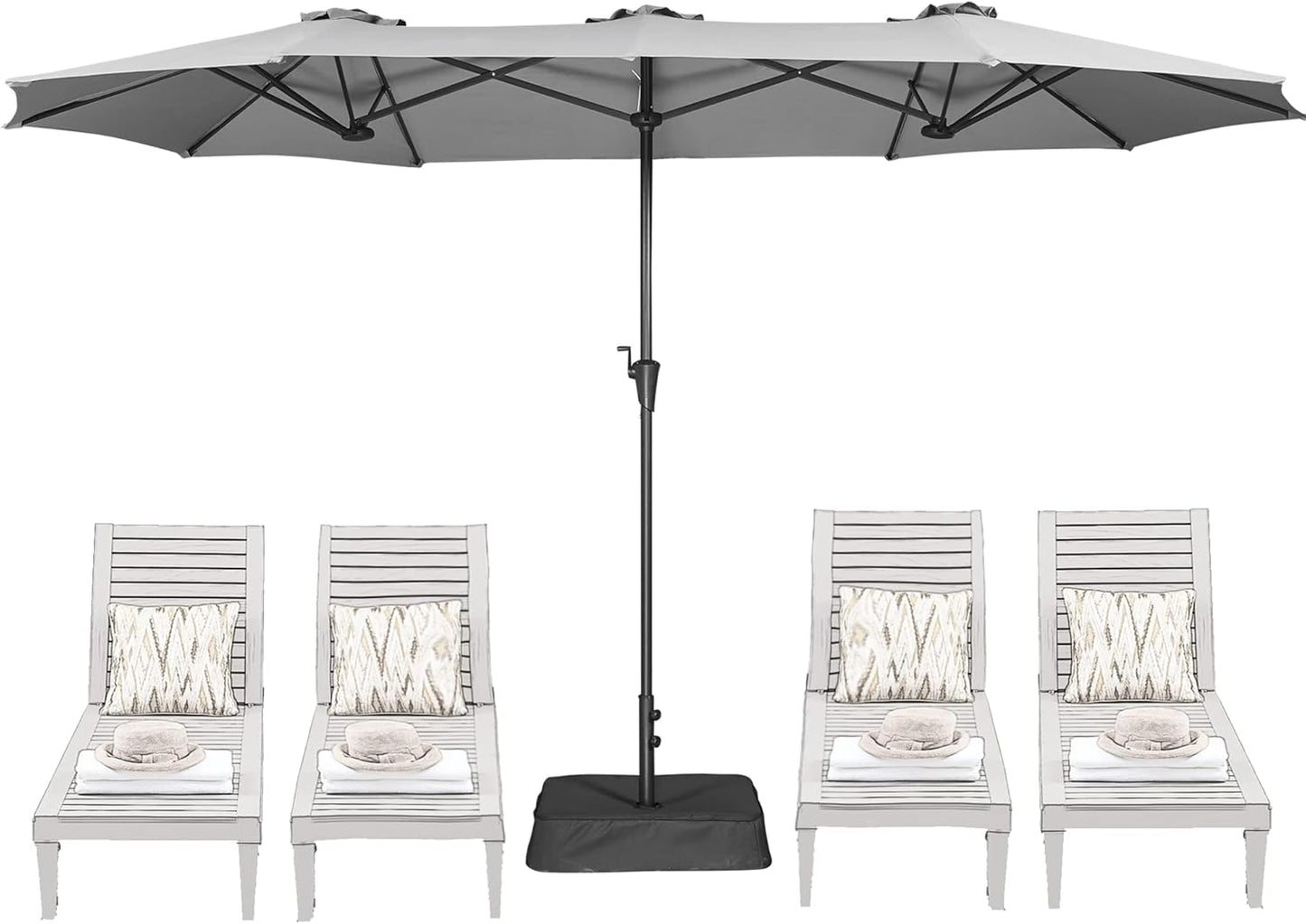 13FT Outdoor Patio Umbrella with Base for Large Shade Needs