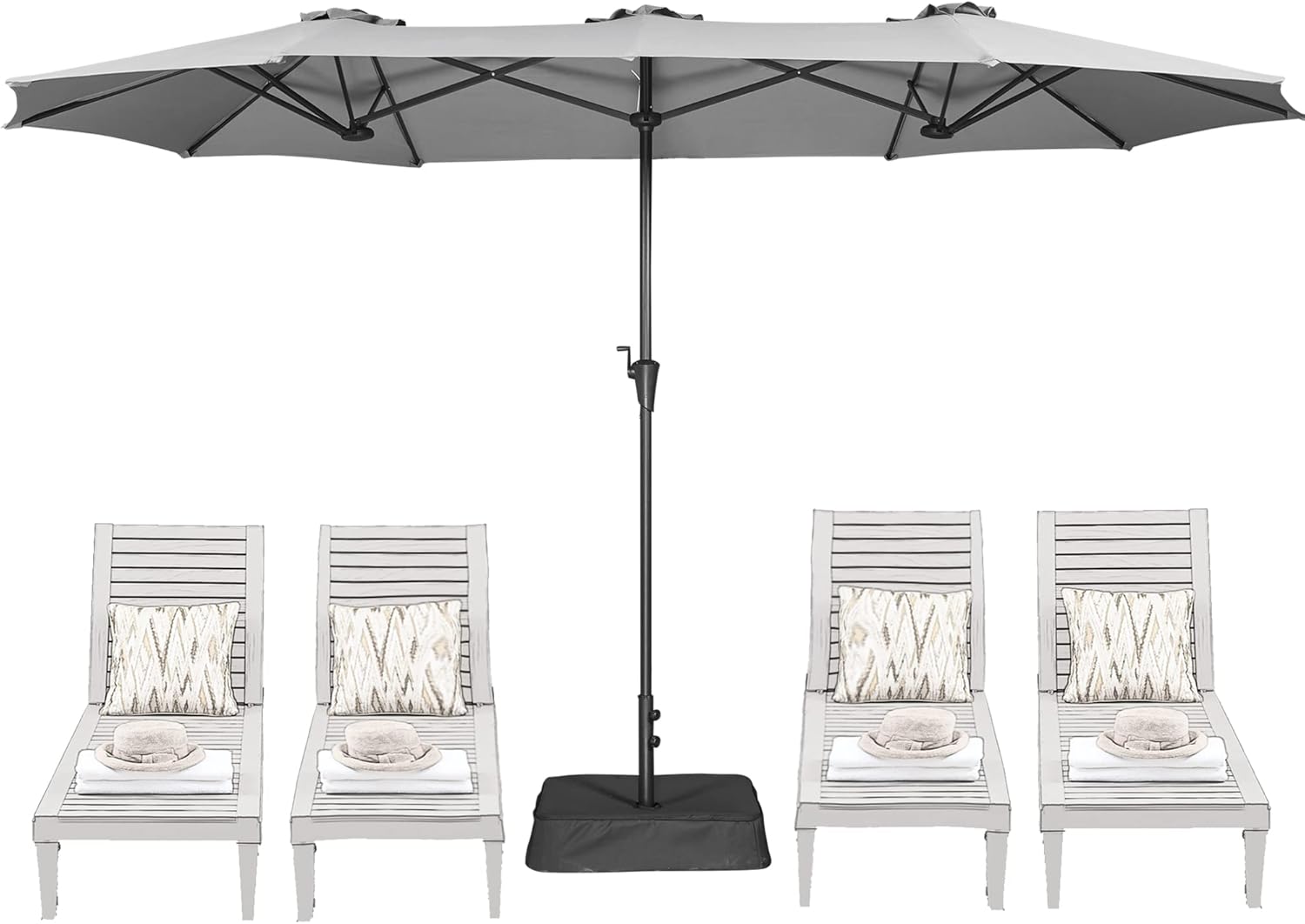 13FT Outdoor Patio Umbrella with Base for Large Shade Needs