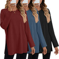 Oversized Long Sleeve Cotton Shirts 3 Pack - Comfortable Everyday Tee