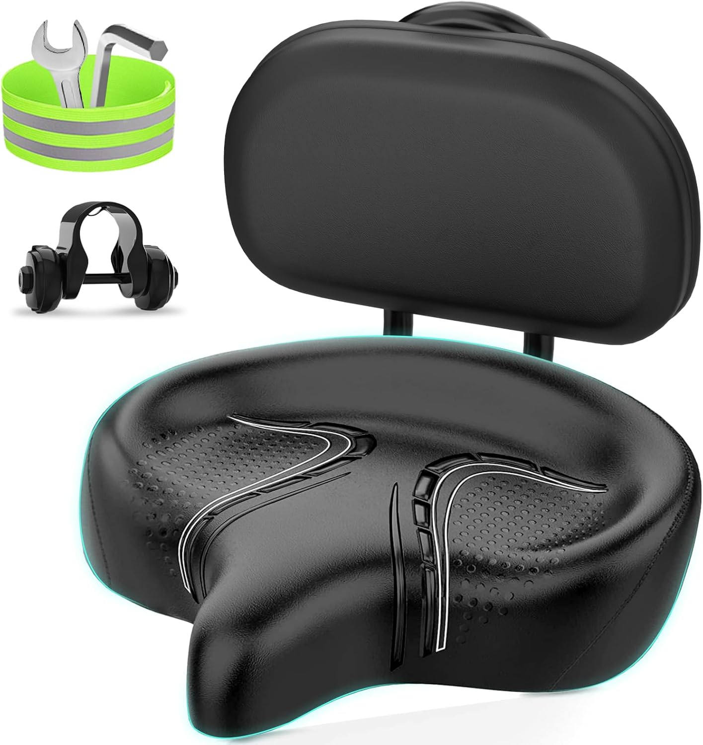 BLUEWIND Oversized Bike Seat with Backrest for Ultimate Comfort