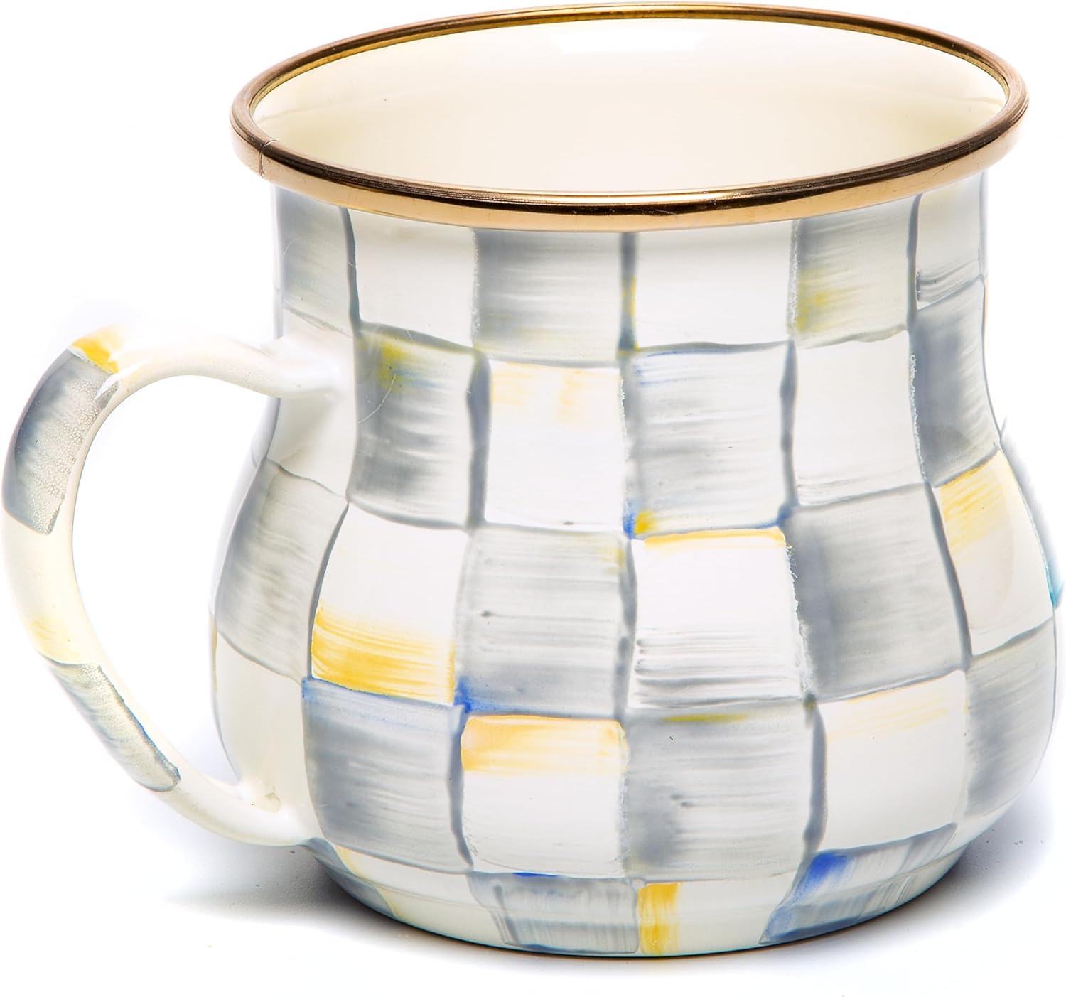 Unique Gray-and-White Enamel Mug for Coffee and Tea Lovers
