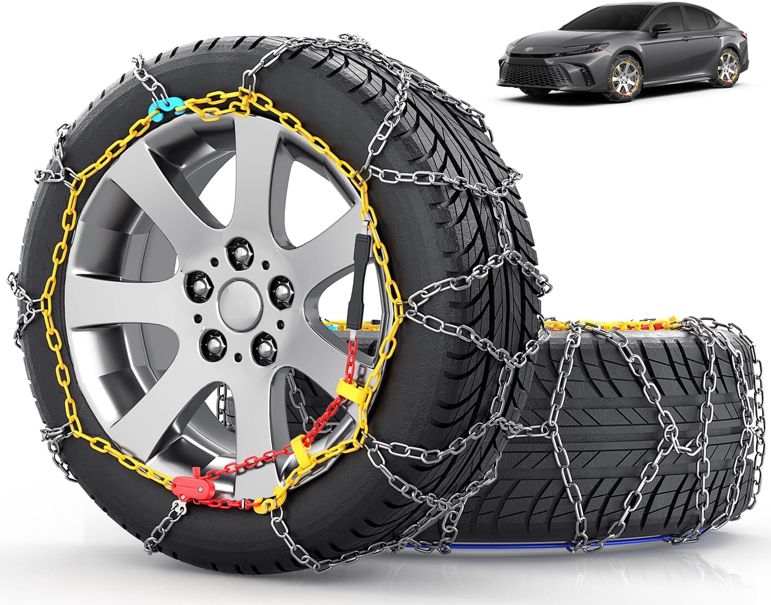 Snow-Chains Easy Install Tire-Chains for Winter Safety