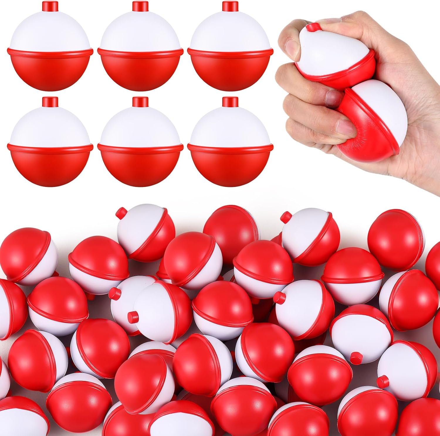 60 Pcs Fishing Bobber Stress Balls for Fun and Relaxation