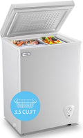 Chest Freezer 3.5 Cu.Ft Small Deep Freezer - Compact Low Noise Freezer