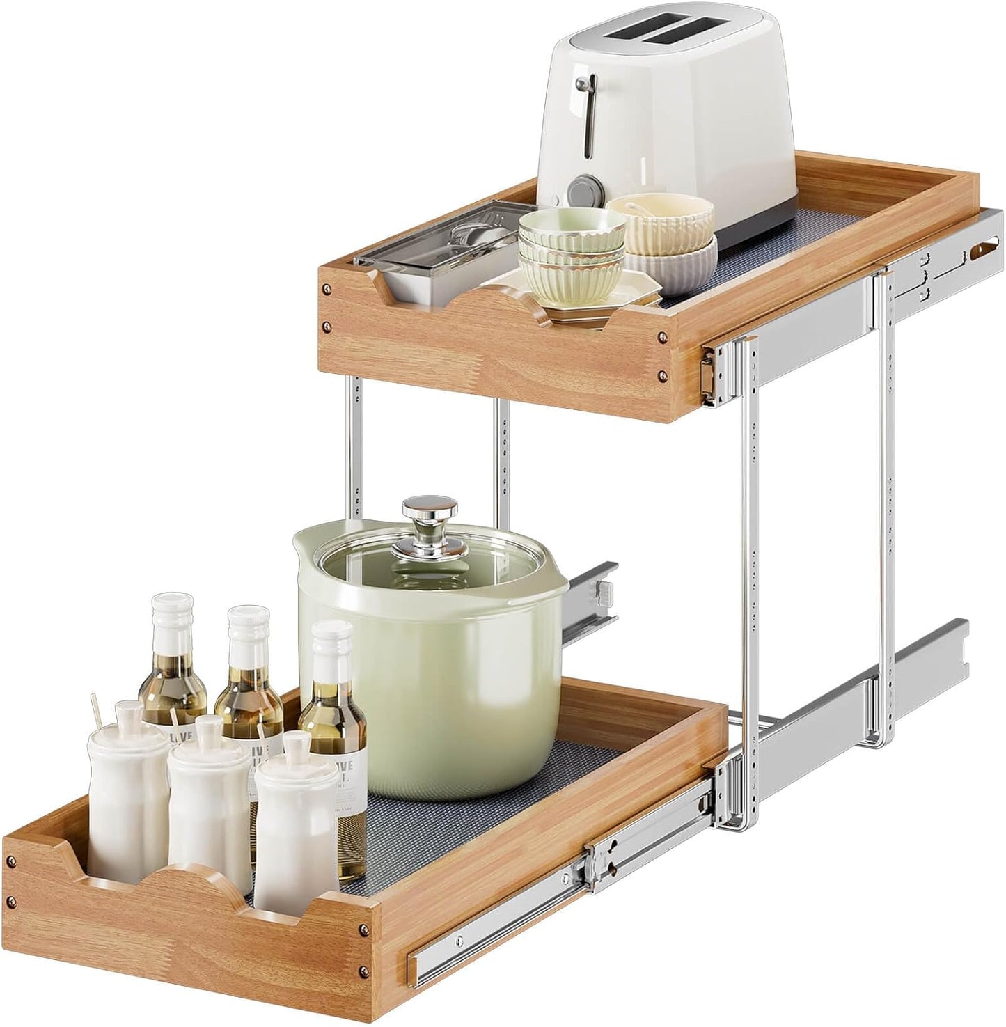 OCG 2 Tier Pull Out Drawers for Cabinets - Organize with Ease