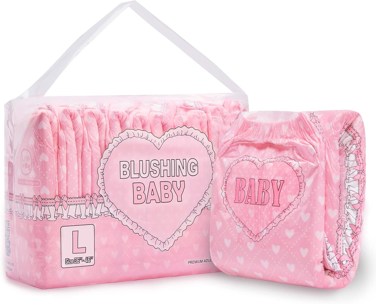 Littleforbig 10pc Adult Diapers - Blushing Baby Pink(L)