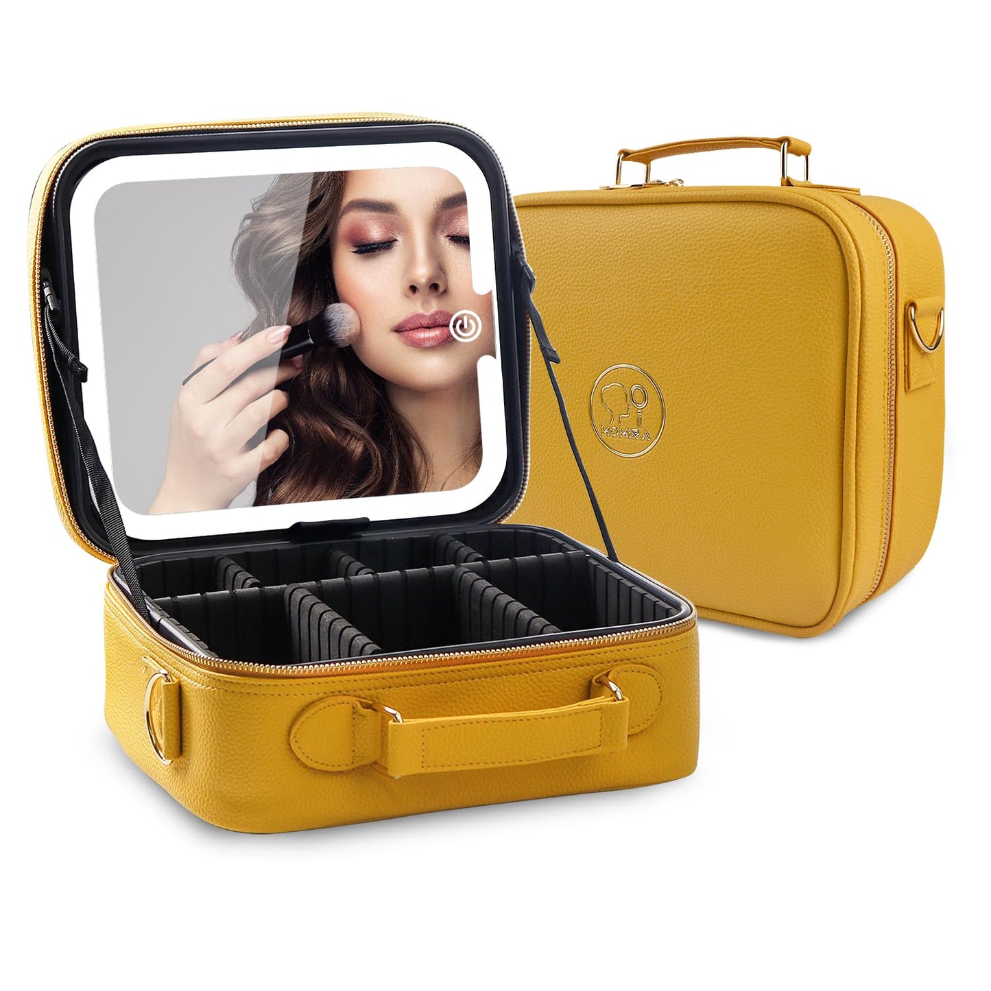 MOMIRA Travel Makeup Bag with Lighted Mirror for Women