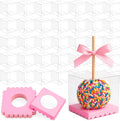 Candy Apple Box 200 Pcs Clear Boxes with Pink Bases - Party Favor