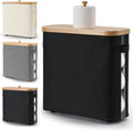 32L Bamboo & Fabric Toilet Paper Storage Basket - Starry Black, 1 Pack