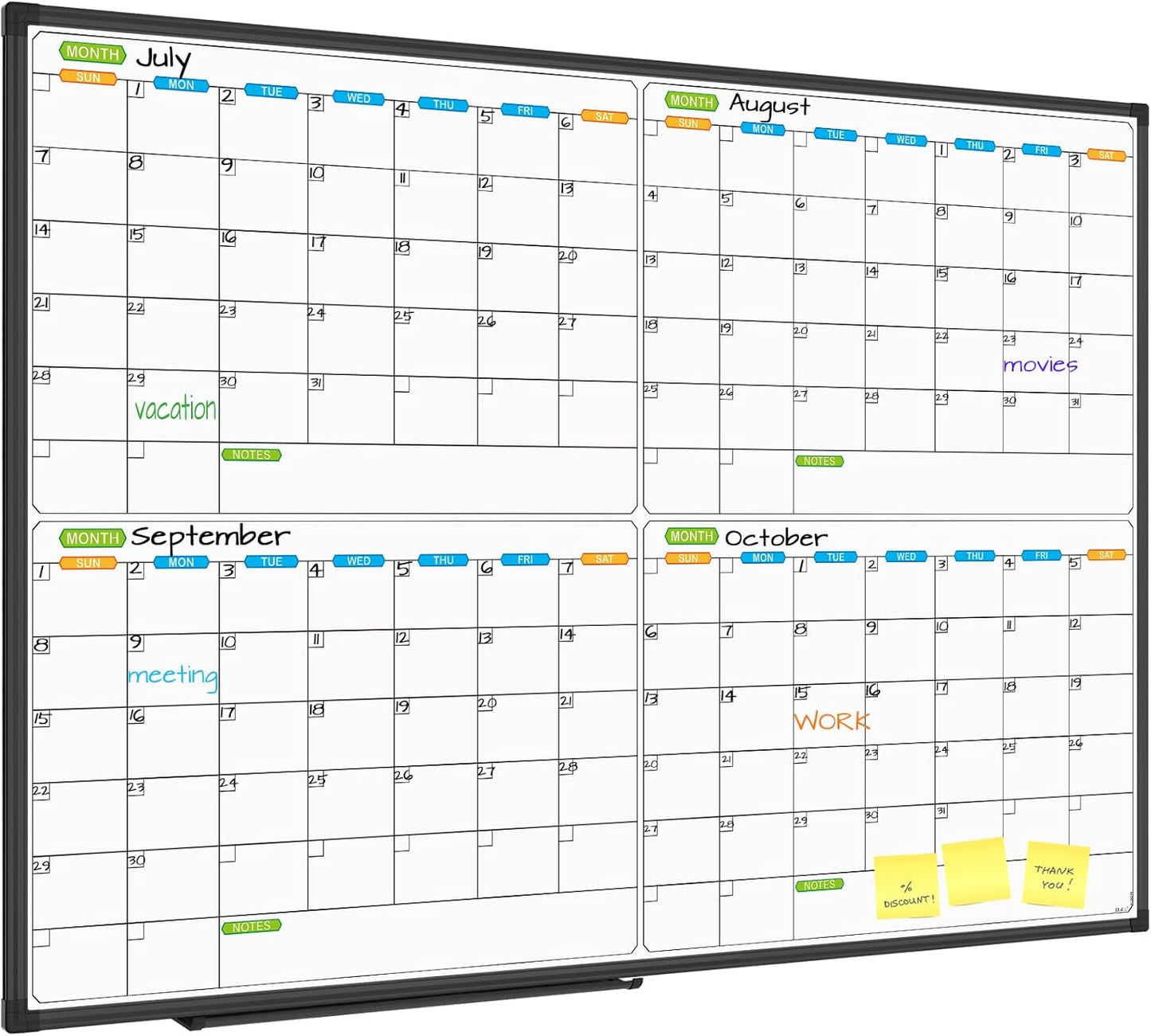 Magnetic Dry Erase Calendar Whiteboard for Home Office Use