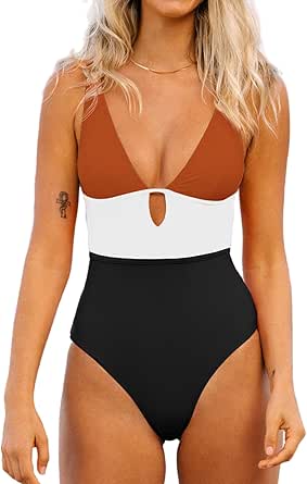 CUPSHE Women's One Piece Swimsuit with Keyhole Cutout Design