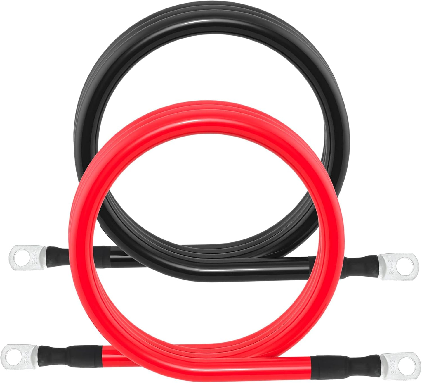 2 AWG Battery Cable Set for Solar Marine RV Car Motorcycle