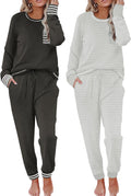 Ekouaer Womens 2-Pack Long Sleeve Pajama Sets - Soft Loungewear