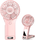 QQT Mini Handheld Fan - Portable 4-Speed Rechargeable Hand Fan