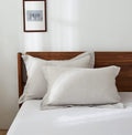 100% Linen Pillow Case King Size Set of 2 - Breathable Grey Pillow