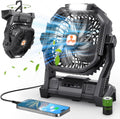 Portable 12000mAh Rechargeable Fan with LED Lantern - Peouix