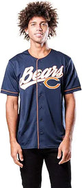 Mens Game Day Button Down Baseball Mesh Jersey Shirt - NFL Fan Gear