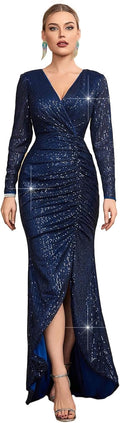 TOLEEN Women's Sequin Bodycon Maxi Dress - Elegant Evening Fit