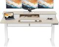 Electric Standing Desk with 4 Drawers - Spacious 30in Deep Worktop