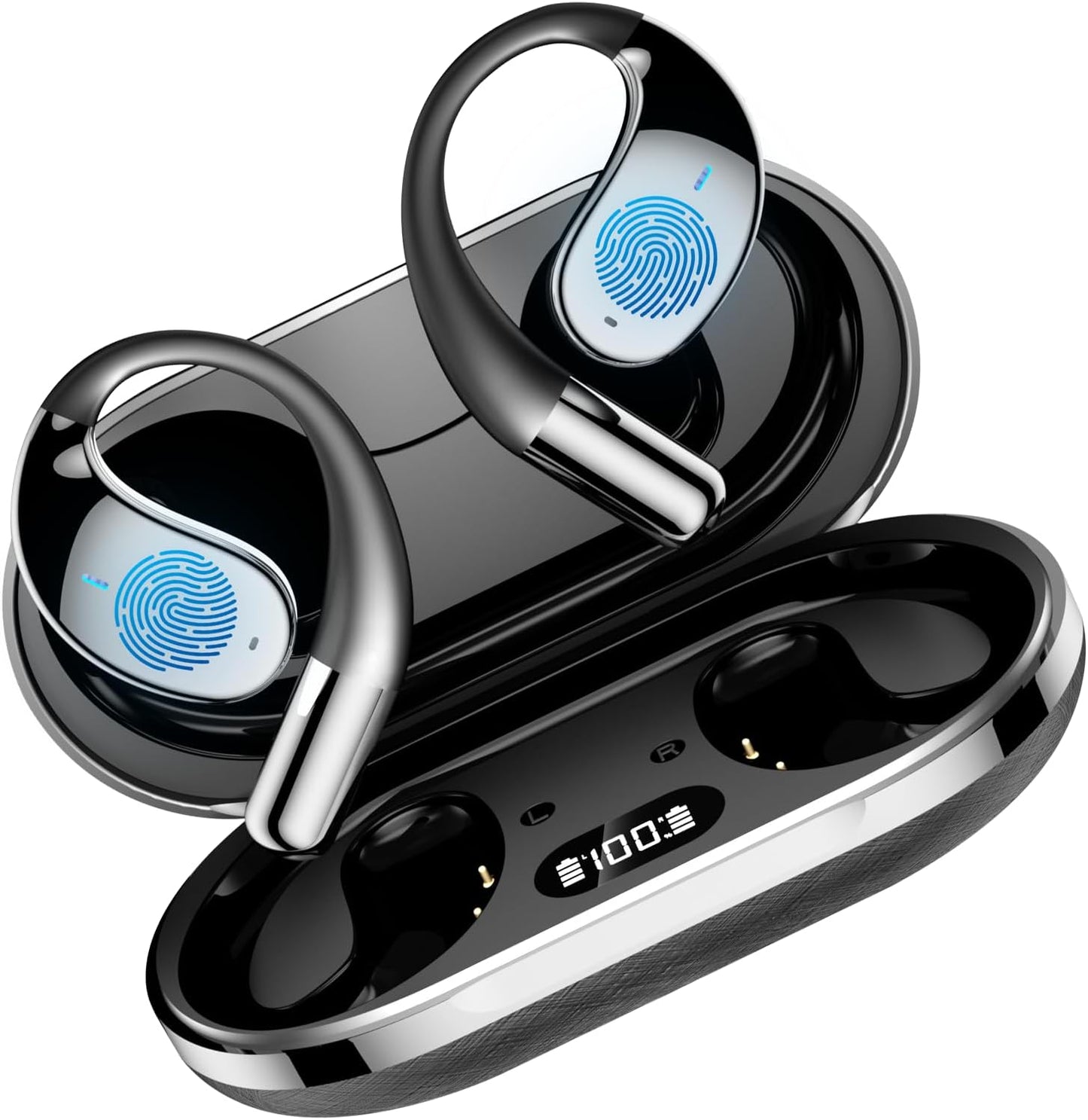 NUOKOU Translation Earbuds: 3-in-1 AI Real-Time Translator, 144 Accents, 60h Life - Travel Learning Companion in Black