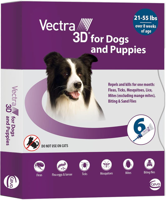 Vectra 3D Flea, Tick & Mosquito Treatment for Medium Dogs