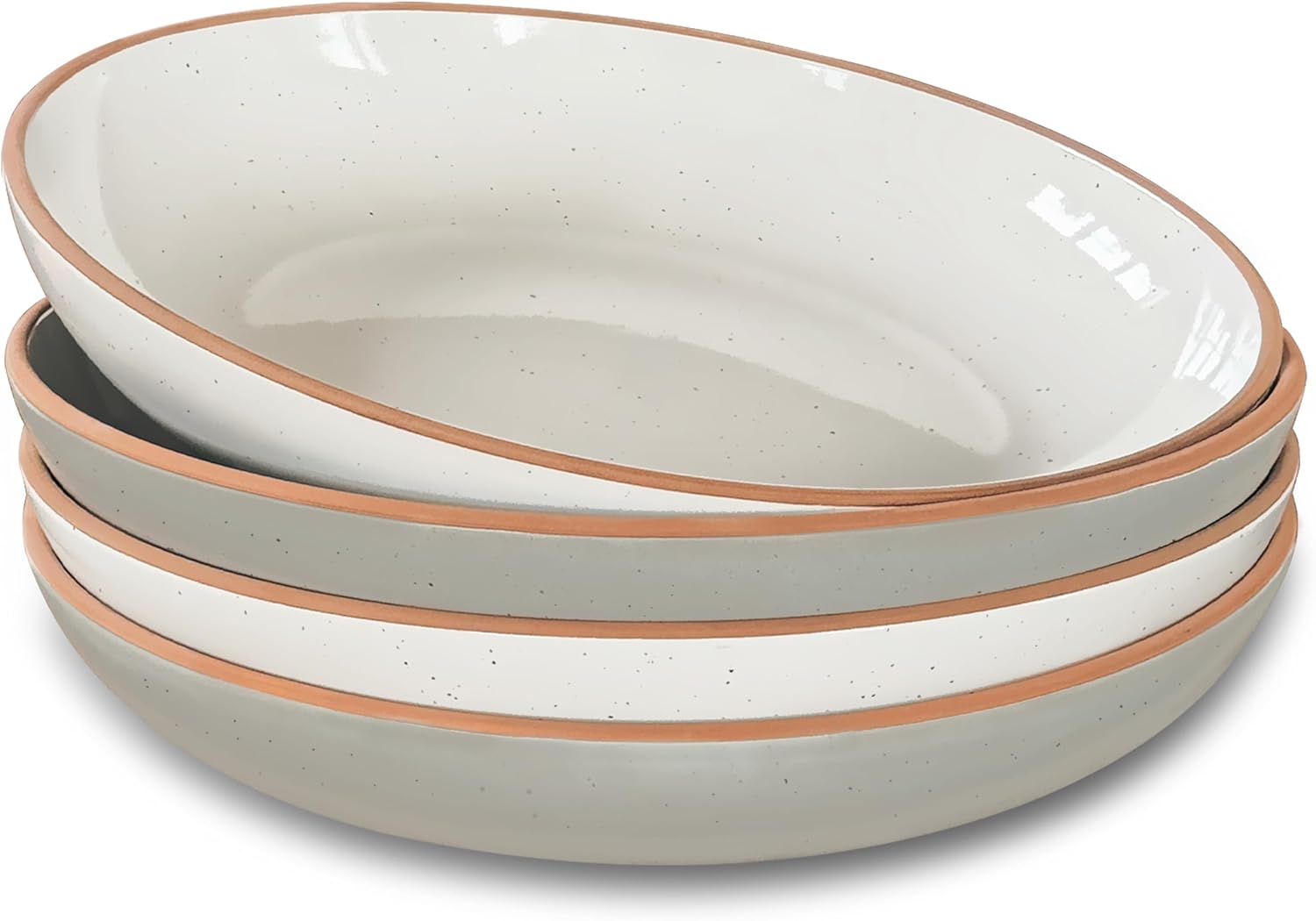 Mora Ceramic Large Pasta Bowls Set of 4 - Stylish Dinnerware