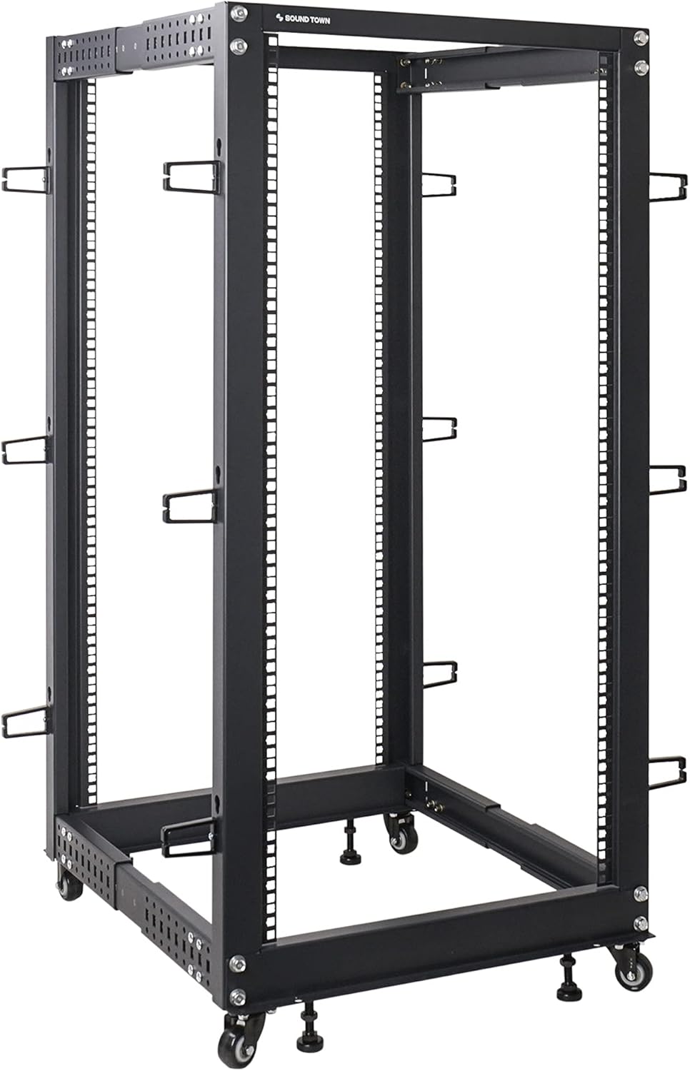 Sound Town 25U Open Frame Server Rack with Adjustable Depth