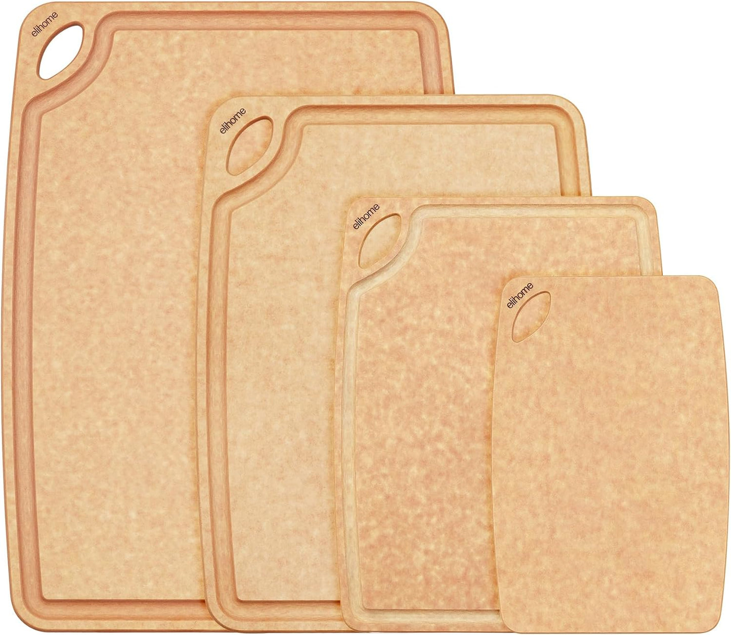 Elihome Classic Series 4-in-1 Cutting Board Set for Kitchen