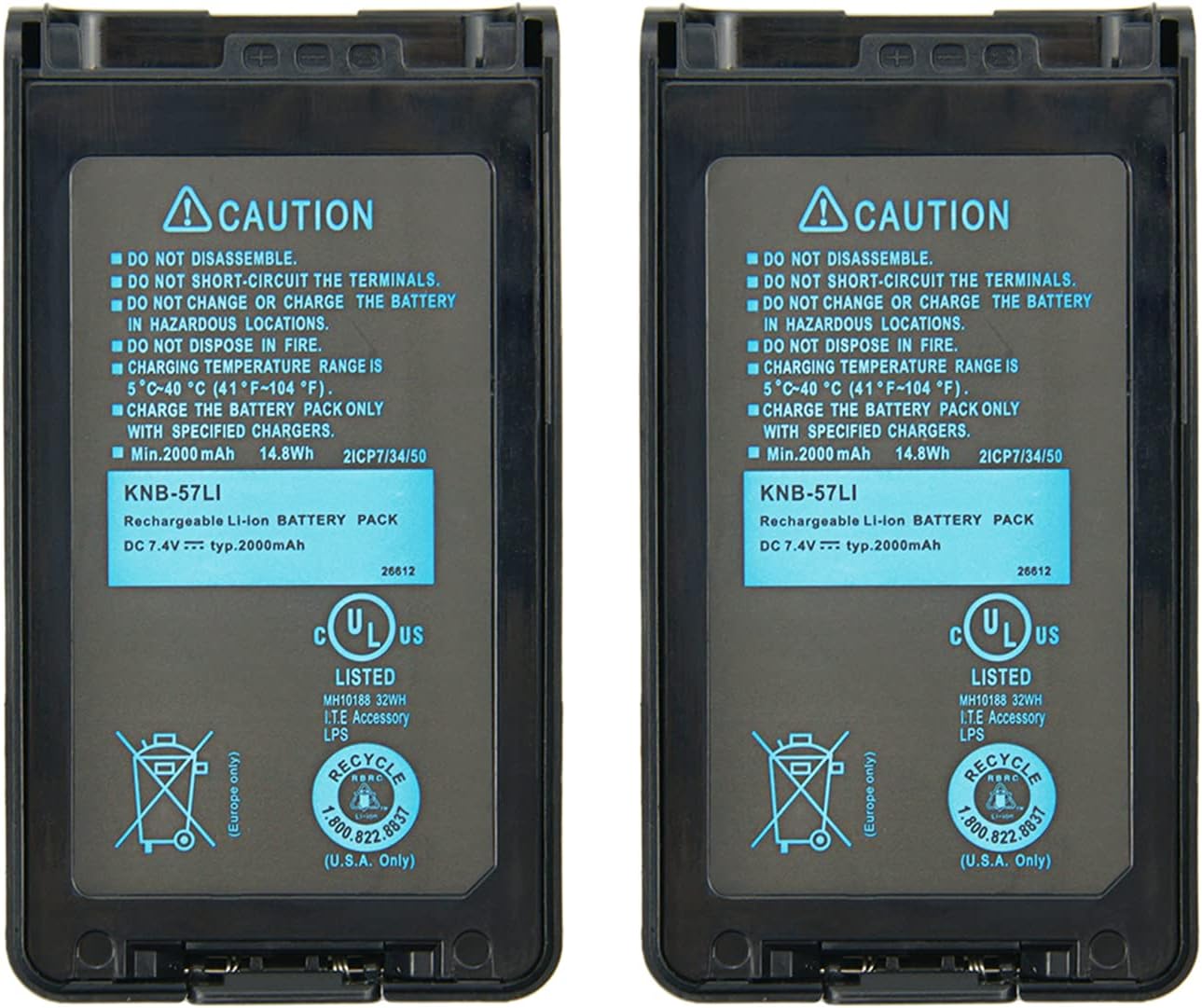 7.4V 2000mAh KNB-57L Replacement Battery for Kenwood Radios
