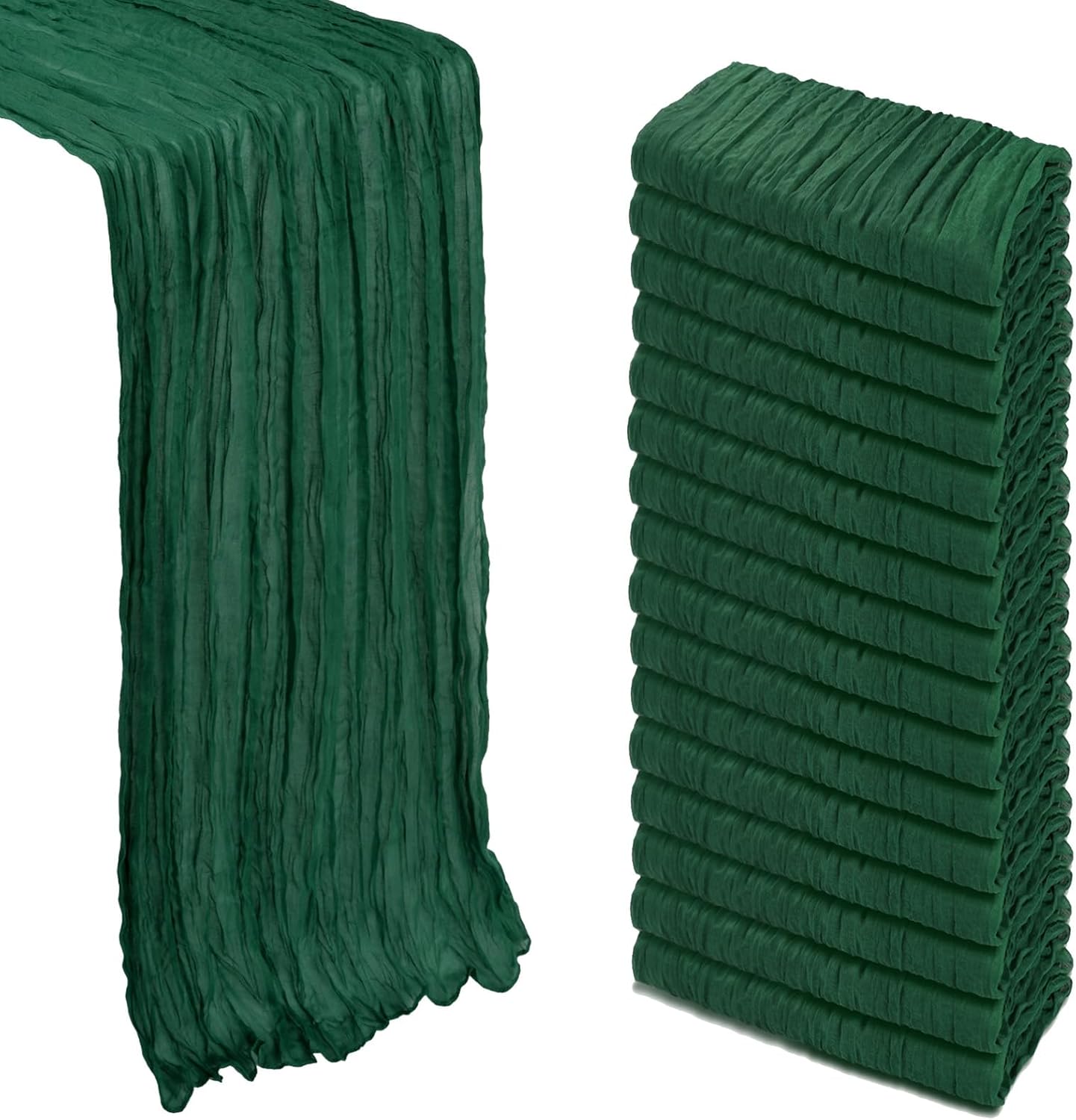 Emerald Green Cheesecloth Table Runner 16 Pack for Events