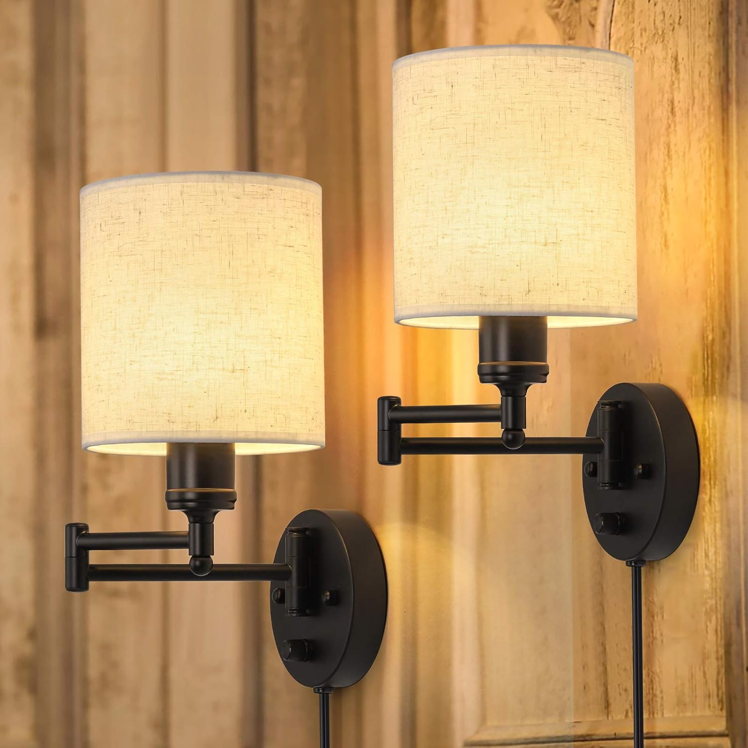 CADUKE Plug in Wall Light Set of 2 for Modern Home Decor