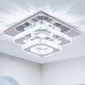 Mini Chandelier LED Crystal Ceiling Light 2 Layers Flush Mount - Cool