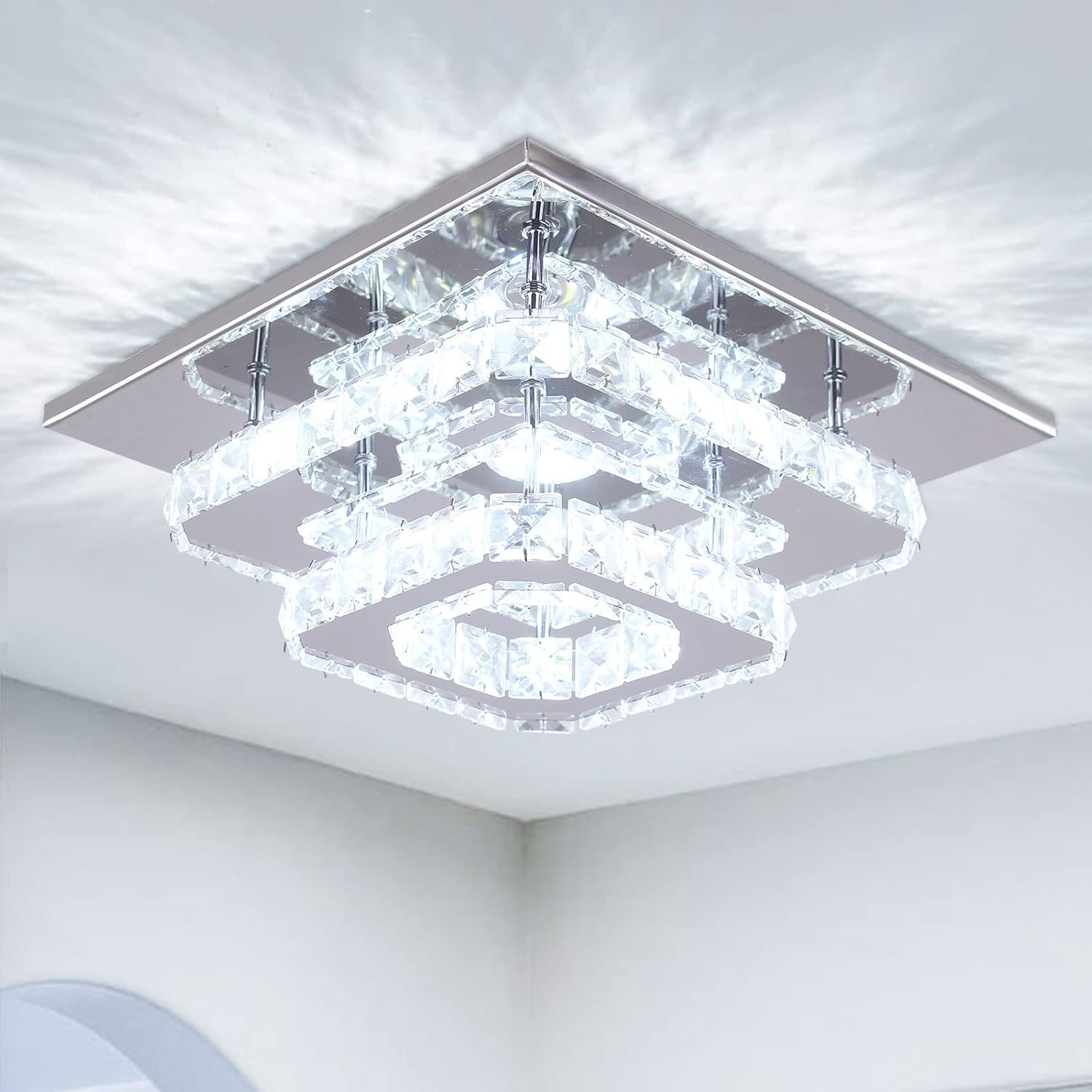 Mini Chandelier LED Crystal Ceiling Light for Modern Spaces