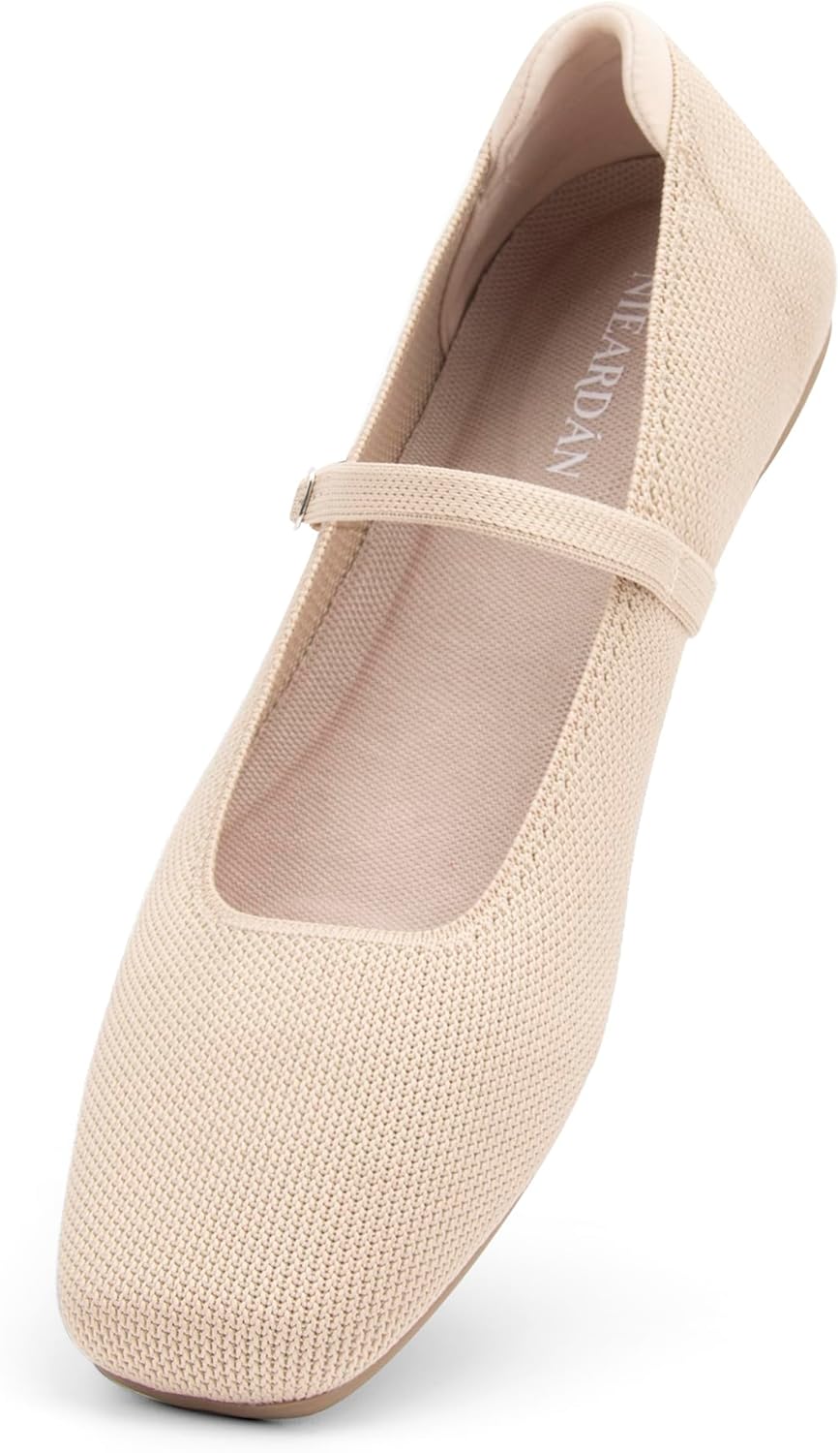 Women's Ballet Flats Square Toe Slip On Shoes for Comfort