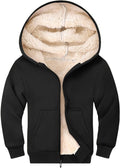 Cozy Winter Zip Up Hoodie for Kids with Sherpa Lining by Gihuo