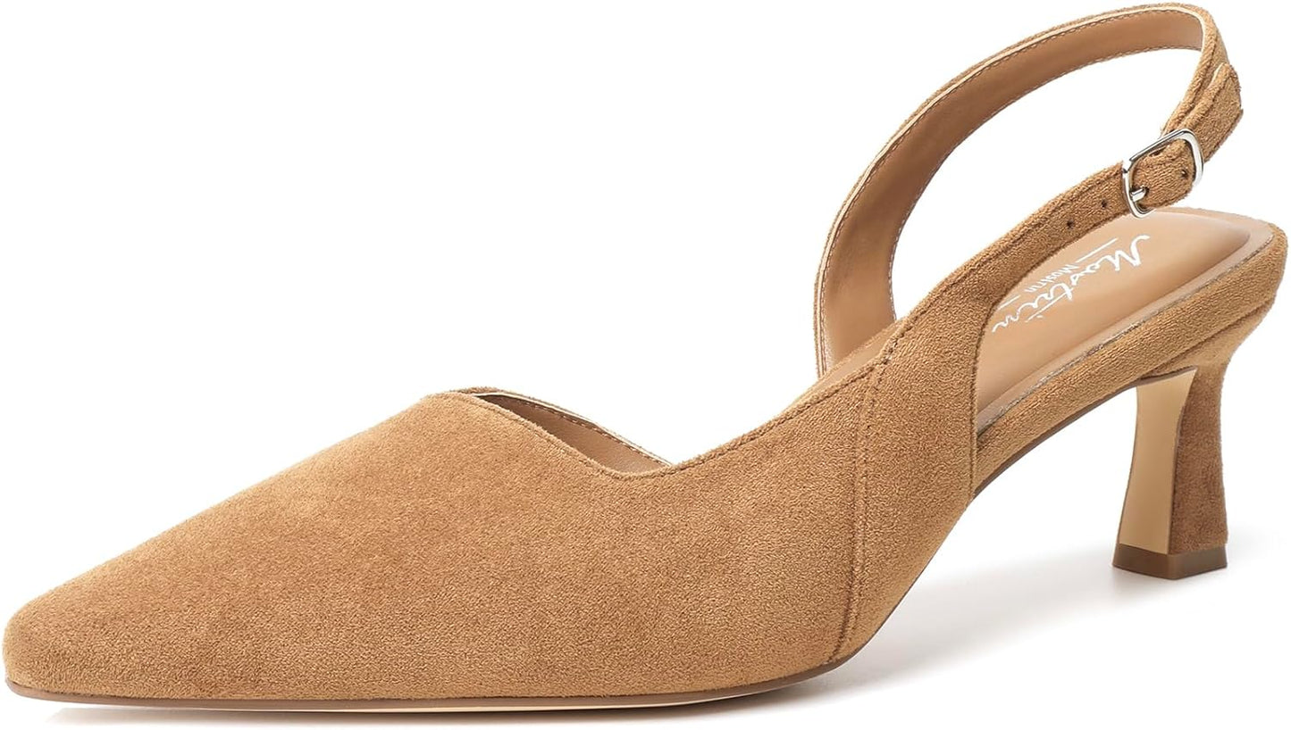 Mostrin Kitten Heels for Women: Stylish Slingback Pumps Shoes