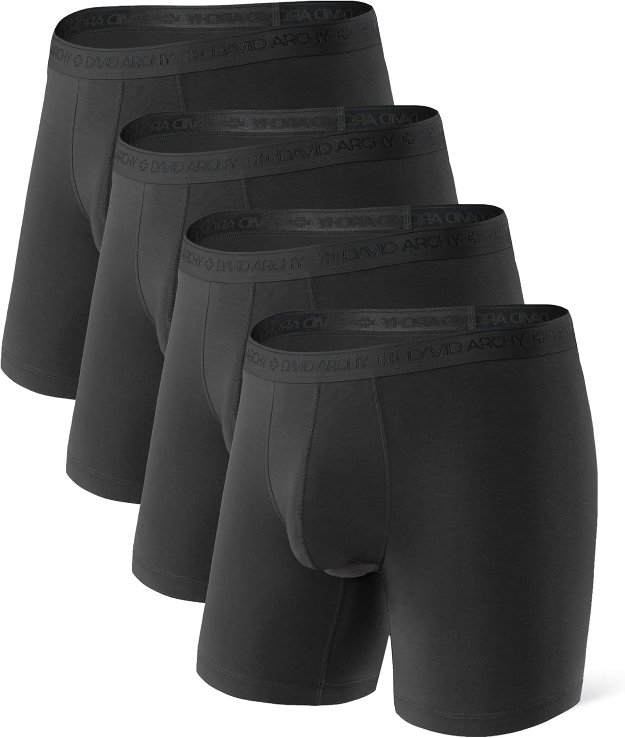 DAVID ARCHY Men's Underwear Ultra Soft Modal Dual Pouch Trunks