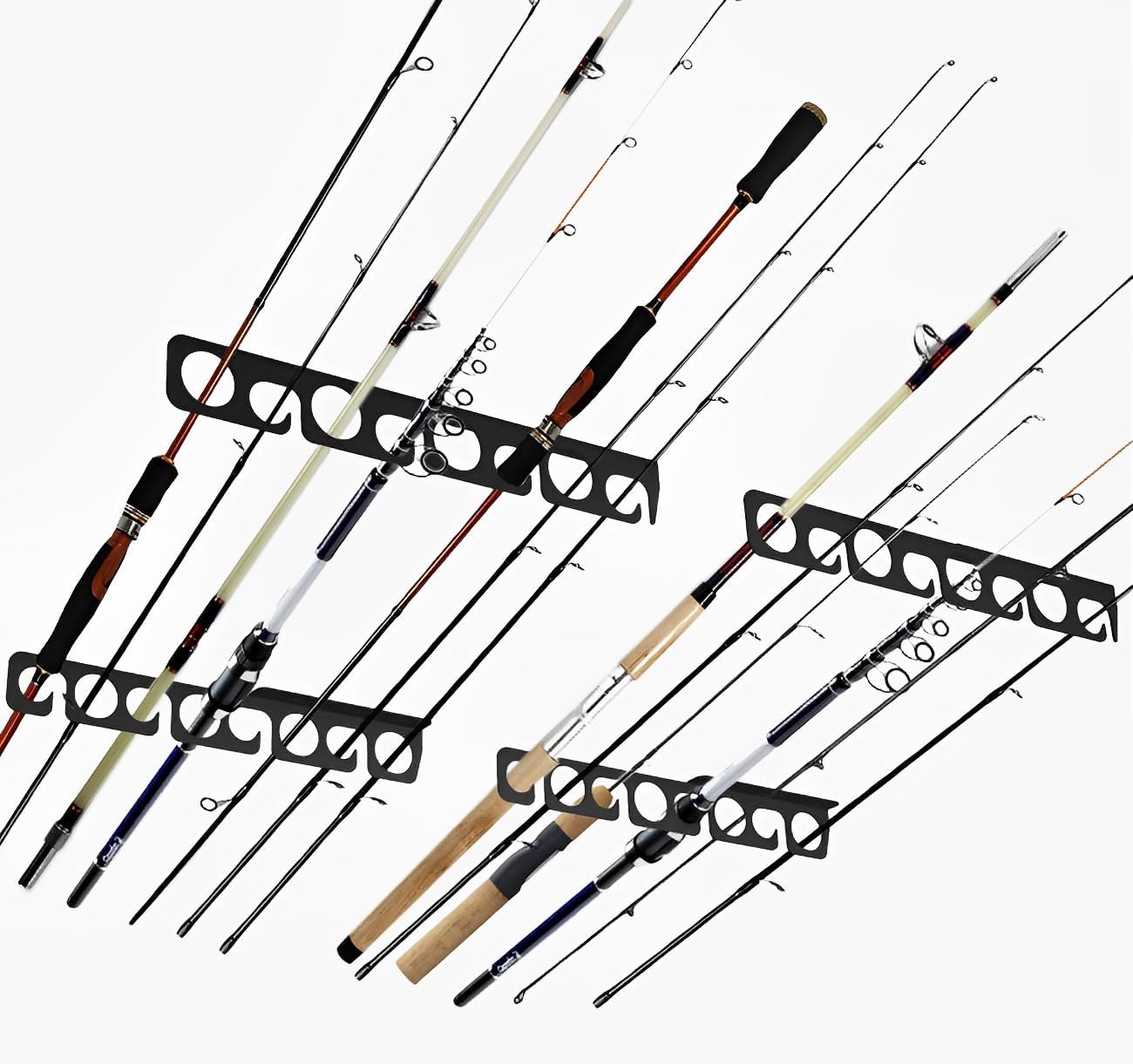 Space-Saving Fishing Rod Rack - Holds 16 Rods