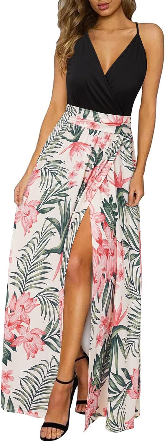 Maxi Dress for Women Summer 2025 Floral Spaghetti Strap Style