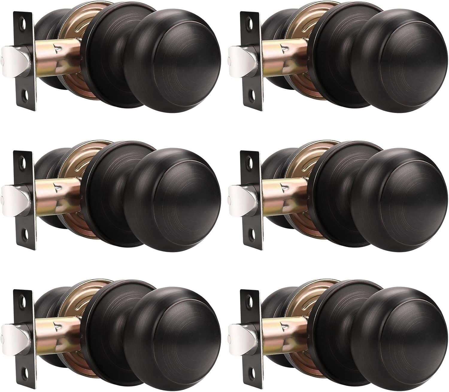 Probrico Door Knobs Interior Passage Handles in Oil Rubbed Bronze