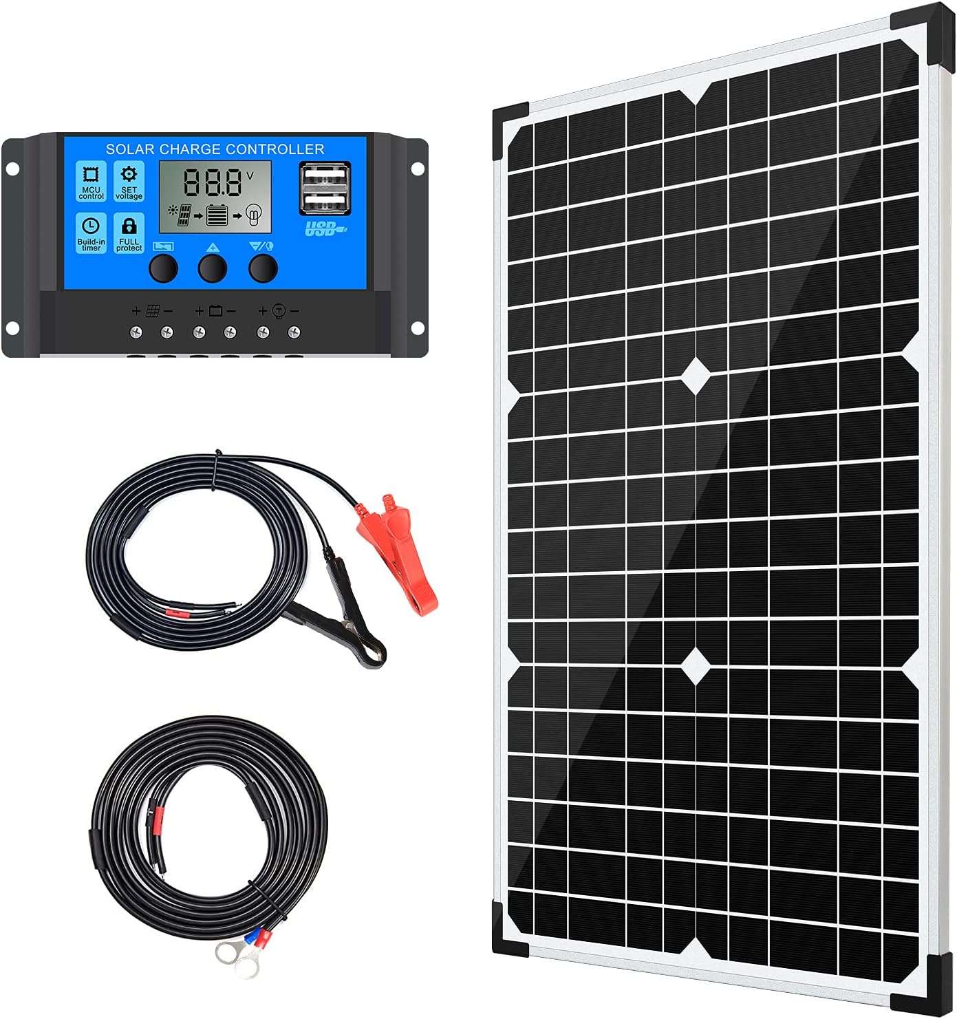 30W 12V Solar Panel Kit for Off Grid Applications and More