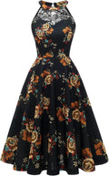 Women Halter Short A-Line Cocktail Dress - Vintage Semi Formal