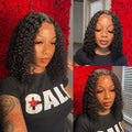 Curly Bob Wig Human Hair 4x4 Lace Closure Wig - Natural Short Curly