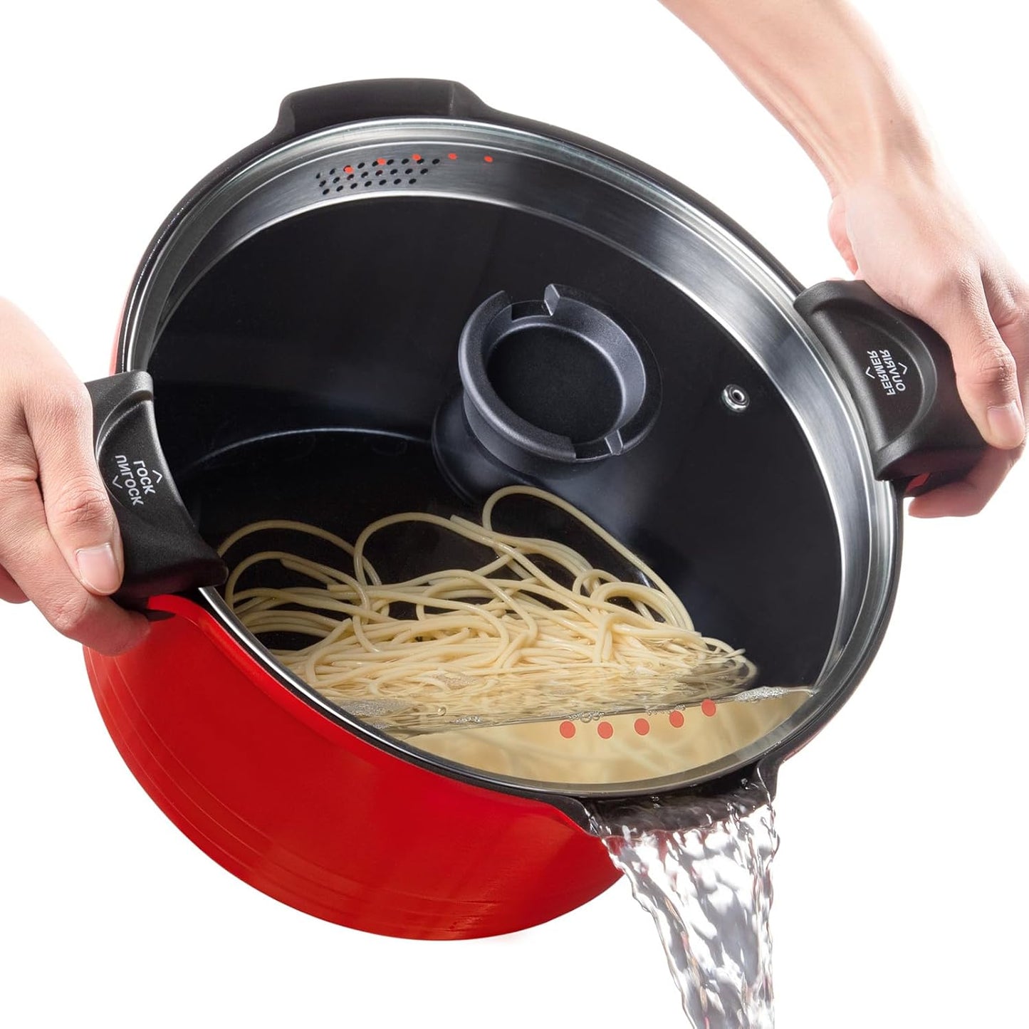 5qt Pasta Pot with Strainer Lid for Easy Cooking and Cleanup