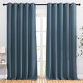 NICETOWN Smoky Blue Sliding Door Curtains for Elegant Privacy