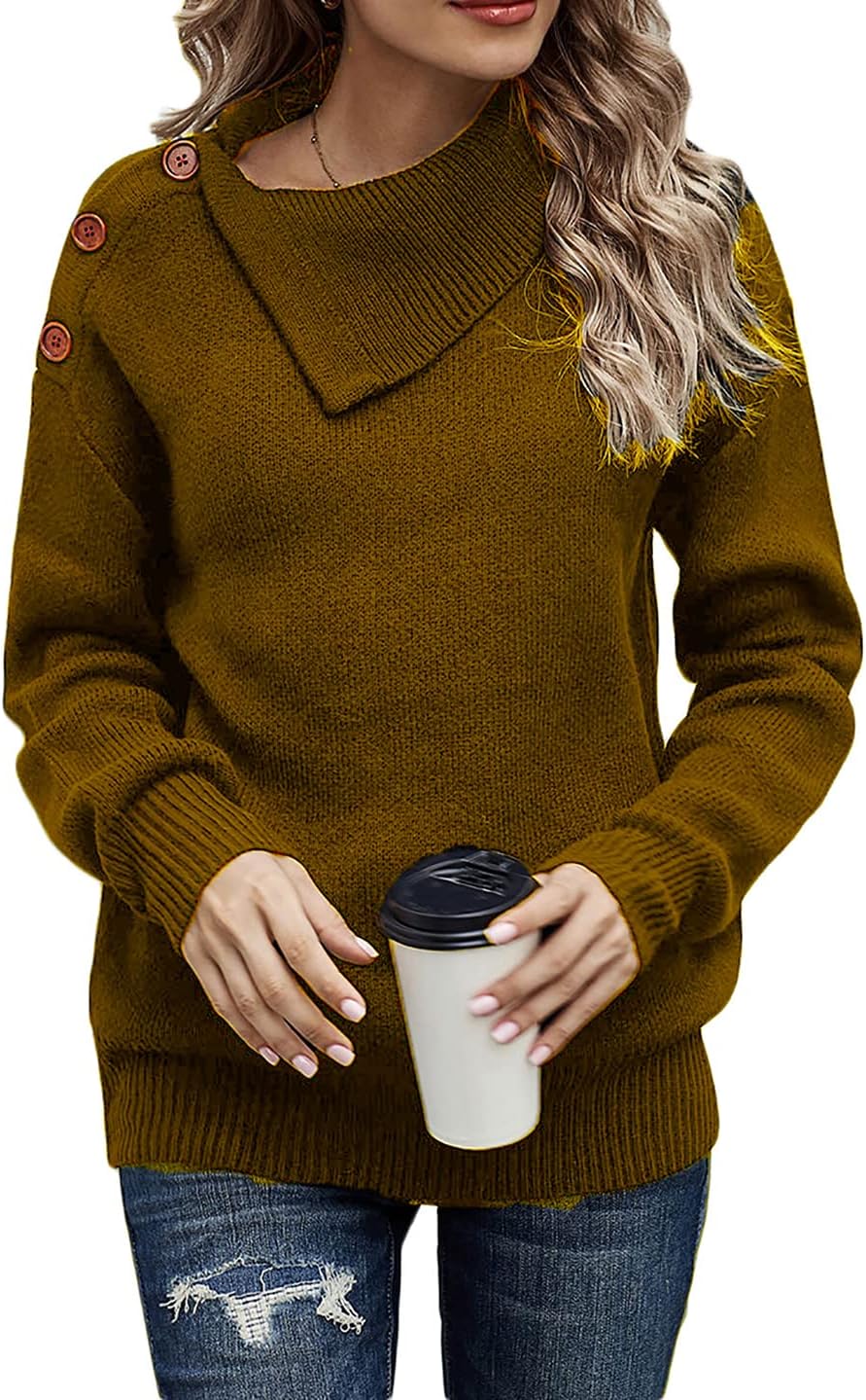 Necooer Womens Color Block Pullover Knit Sweater for Casual Wear