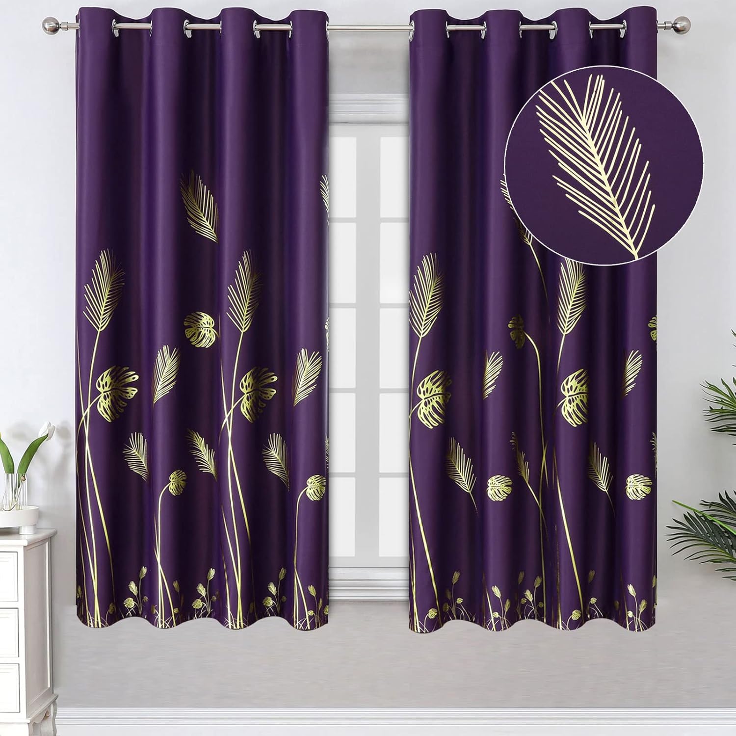 Estelar Textiler Purple Blackout Curtains for Elegant Bedrooms