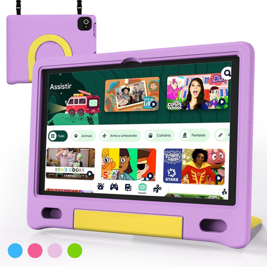 Kids Tablet with 10.1 Inch Display for Ages 3-12, Purple Case