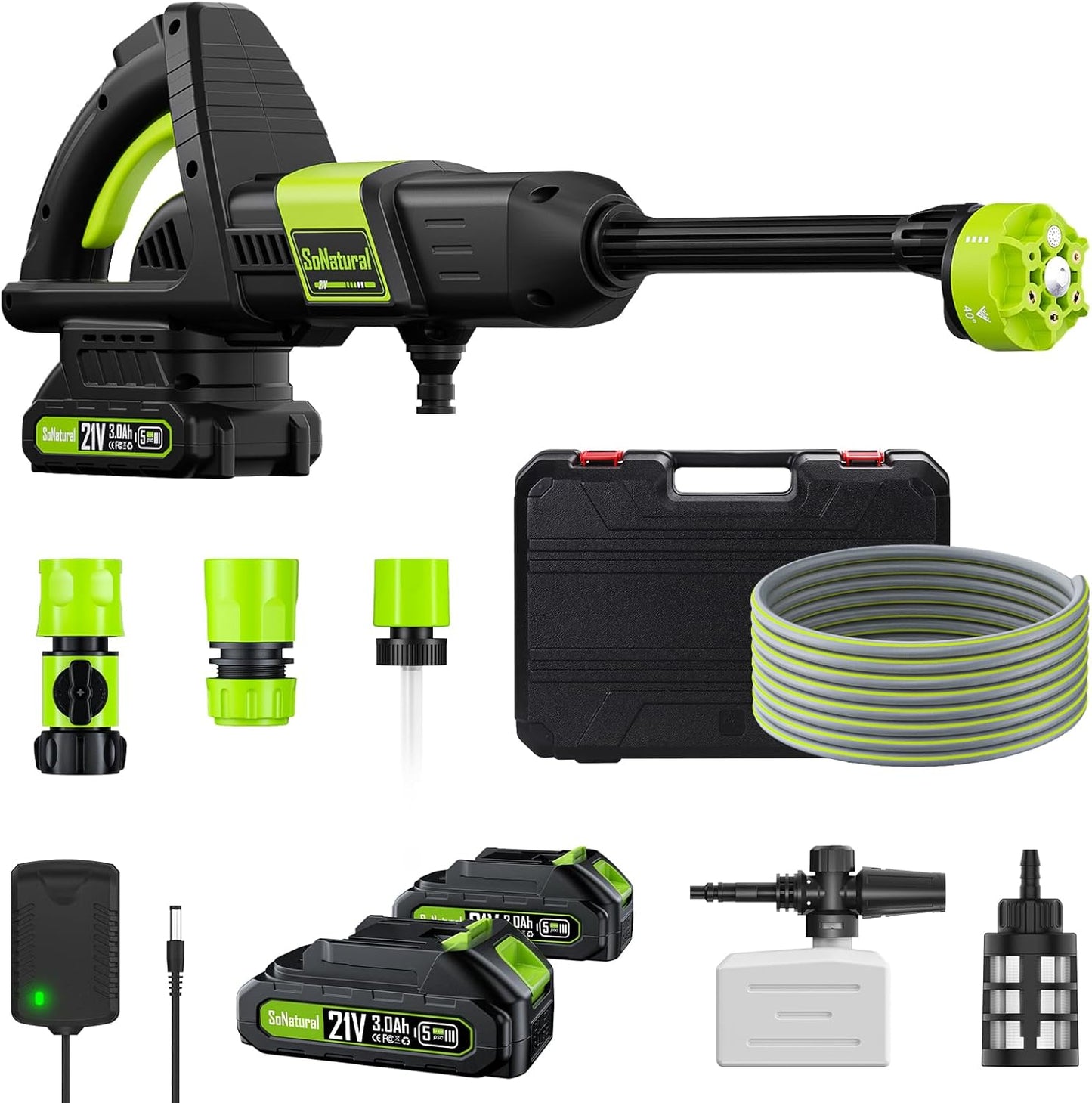 Portable Power Washer with 1070PSI & 2 Batteries