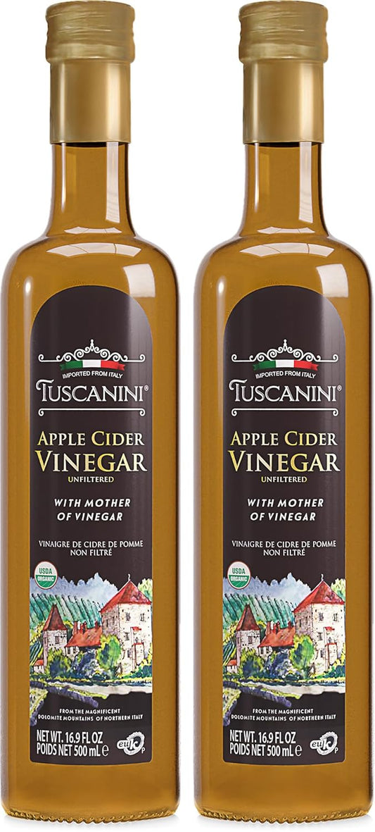 Organic Tuscanini Apple Cider Vinegar 2-Pack, Premium Quality